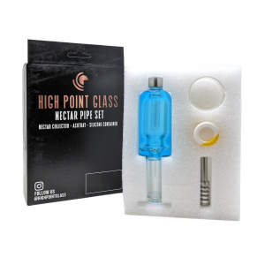 High Point Glass Nector Collector Set Glycerin Filled With Inline Perc - [HPG099]
